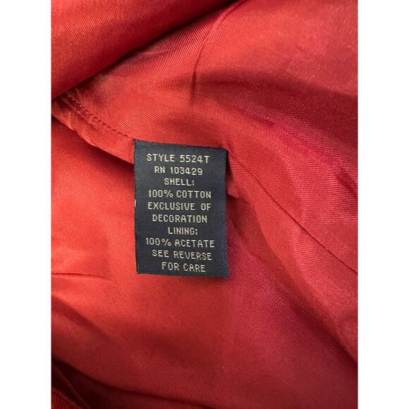 Fundamental Things Red Velvet Embroidered Blazer Size 10 - Picture 9 of 9